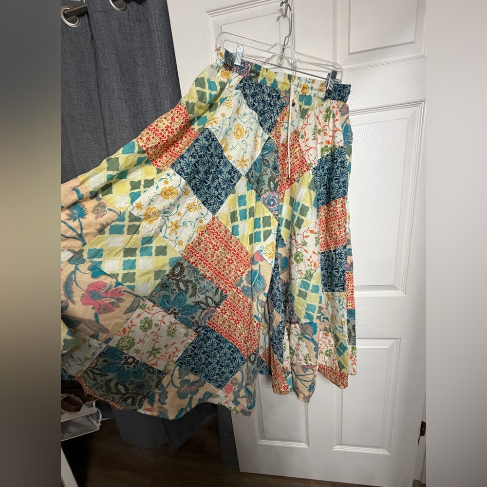 Patchwork Floral Wide Leg Pants - image 1